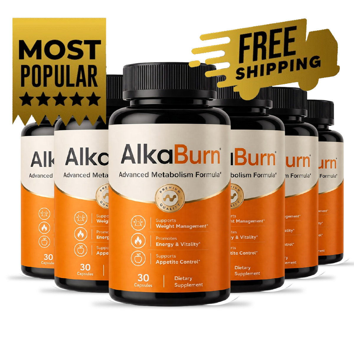 AlkaBurn 6 Bottles &middot; 180-Day Supply